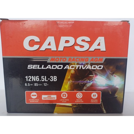 BATERIA MOTO LINEAL CAPSA 12N6.5 LFA BATERIA MOTO LINEAL CAPSA 12N6.5 LFA