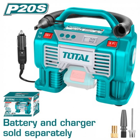 MINI COMPRESORA P/AUTO 20V LI-ION P20S 160 PSI LED LIGHT TOTAL MINI COMPRESORA P/AUTO 20V LI-ION P20S 160 PSI LED LIGHT TOTAL