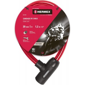 Candado de cable con llave,uso pesado,Ø 20 mm, 1.2 m