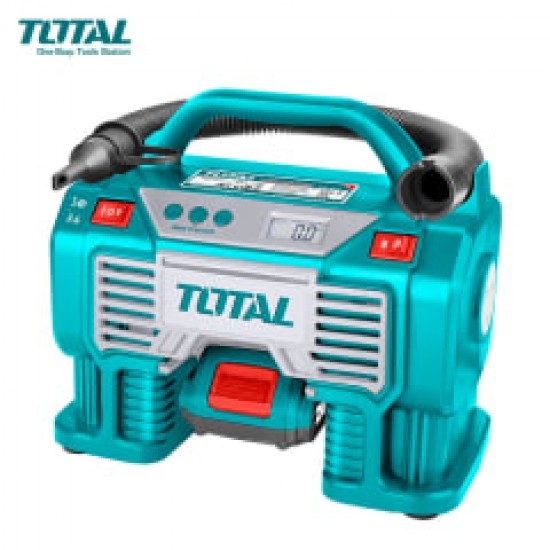 MINI COMPRESORA P/AUTO 20V LI-ION P20S 160 PSI LED LIGHT TOTAL MINI COMPRESORA P/AUTO 20V LI-ION P20S 160 PSI LED LIGHT TOTAL