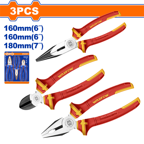 Juego de alicates aislados 3 pcs Wadfow Juego de alicates aislados 3 pcs Wadfow