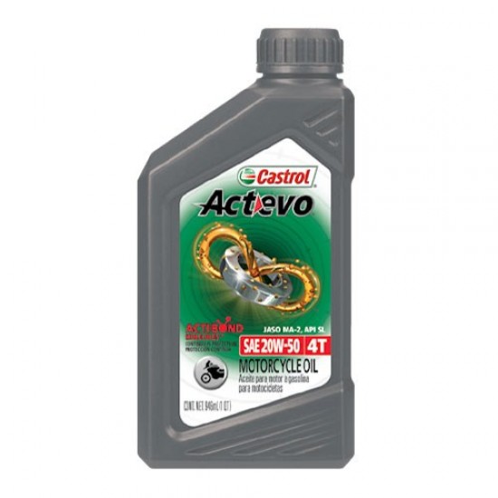 Aceite CASTROL ACTEVO 4T 20W-50 Qt Moto Aceite CASTROL ACTEVO 4T 20W-50 Qt Moto