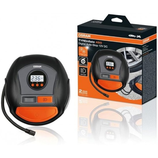 Inflador para Neumaticos 120w 5.5bar Osram OTI450 Inflador para Neumaticos 120w 5.5bar Osram OTI450