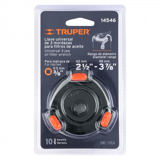 Llave universal 2-1/2"-3-7/8" para filtro de aceite, Truper Llave universal 2-1/2"-3-7/8" para filtro de aceite, Truper
