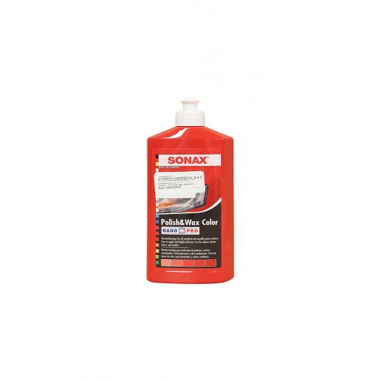 Cera Liquida Polish & Wax Color NanoPro 500ml Rojo, SONAX Cera Liquida Polish & Wax Color NanoPro 500ml Rojo, SONAX
